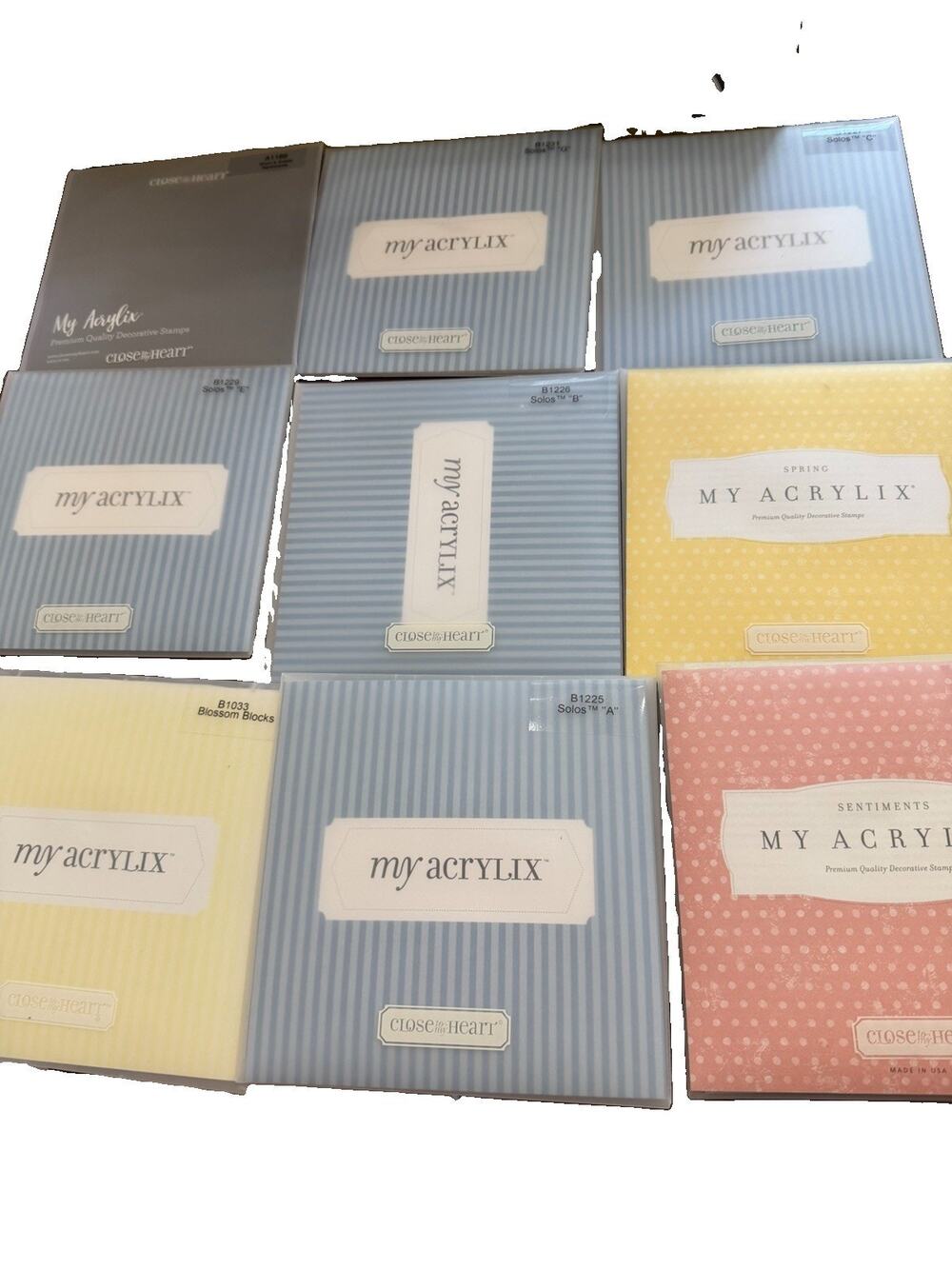 CTMH My Acrylix Stamp Lot 9 Sets Solos A B C E G Say It In Style